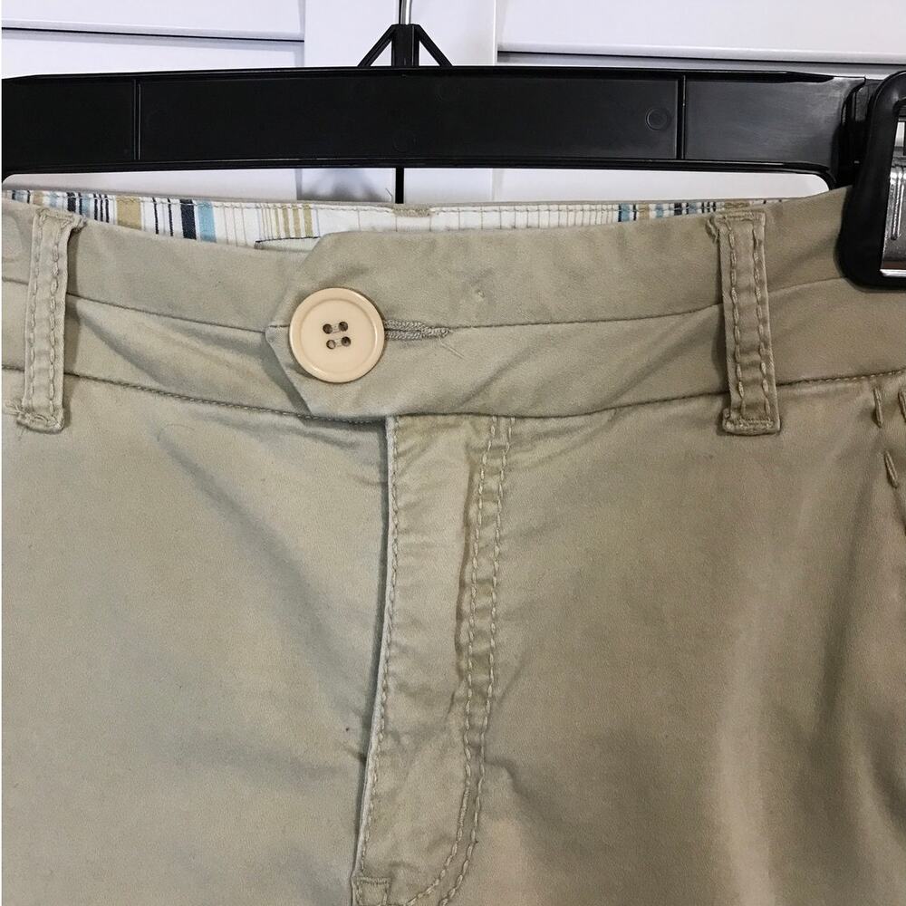 Blue Epic Khaki Tan stretch Twill Utility Chino Bermuda Shorts Women 14 - Picture 3 of 9